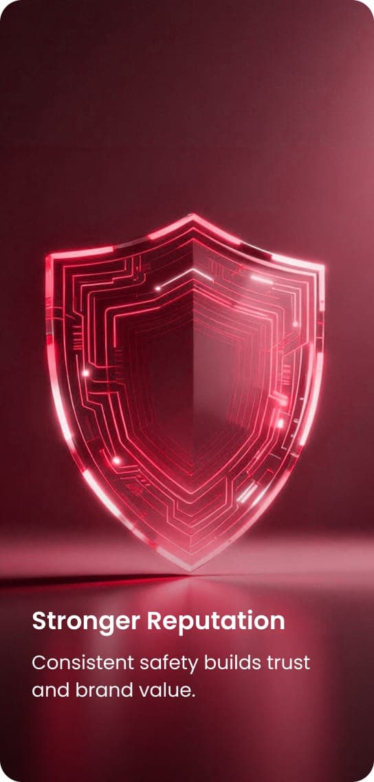 Stronger Reputation: Consistent safety builds trust and brand value.